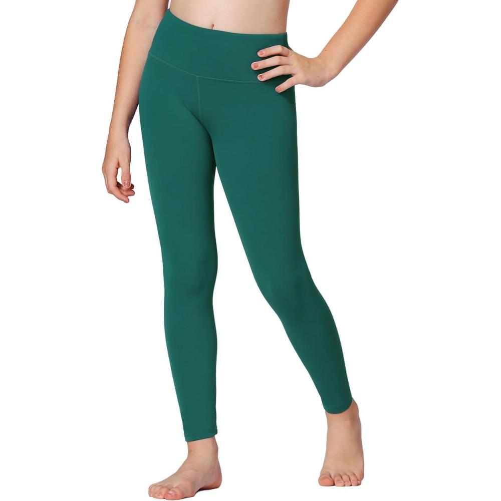 imageStelle Girls Athletic Leggings Kids Dance Workout Running Yoga Pants with Hidden PocketTeal