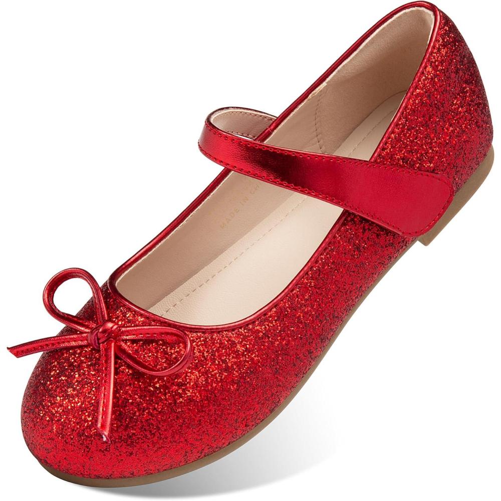 imageStelle Girls Mary Jane School Flats Flower Wedding Uniform Party ShoesToddlerLittle KidsBig KidsRed