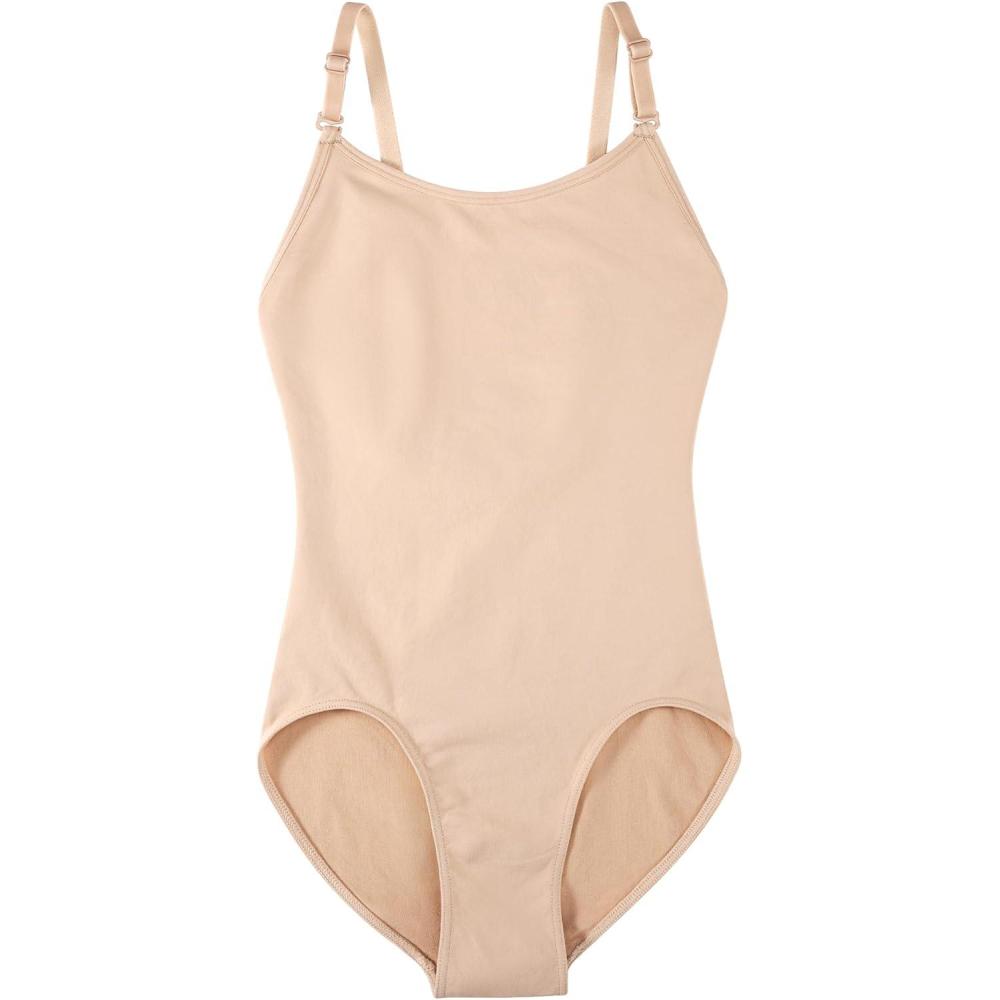 imageStelle Girls Nude Leotard Seamless Undergarment Camisole with Adjustable Straps for DanceBalletGymnasticsRose Beige