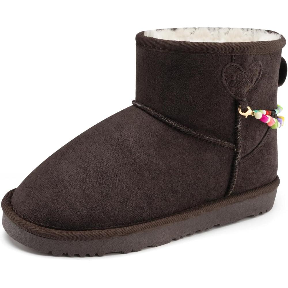 imageStelle Girls Snow Boots Warm Winter Boots for ToddlerLittleBig KidsEspresso