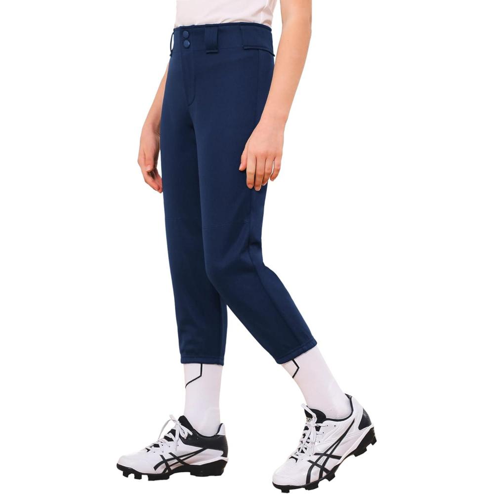 imageStelle Girls Softball Pants Youth Kids Baseball Pants Fastpitch Pants with Pockets Boys Tee BallNavy