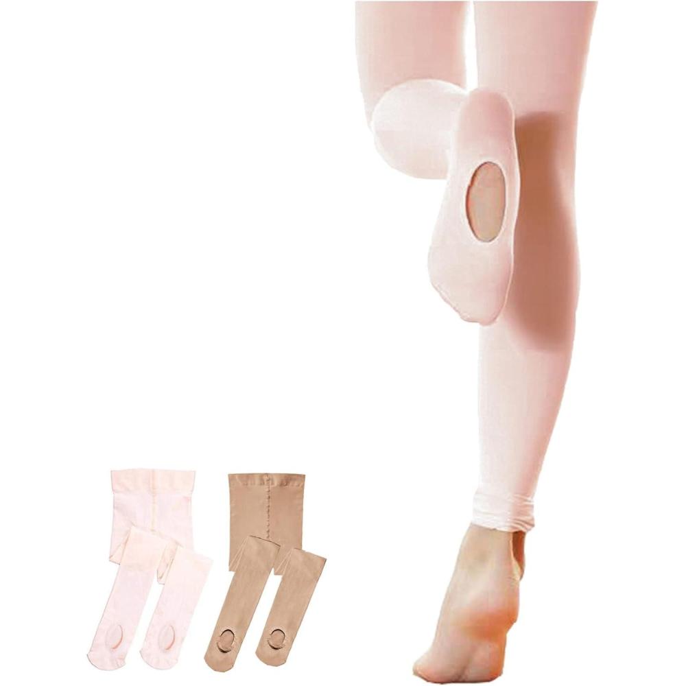 imageStelle Girls Women Ballet Dance Convertible Tights Ultra Soft Pro Transition Tights1pair Ballet Pink1pair Tan