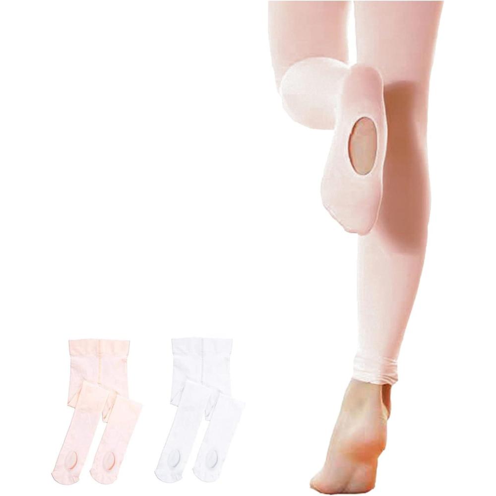 imageStelle Girls Women Ballet Dance Convertible Tights Ultra Soft Pro Transition TightsBallet Pinkwhite