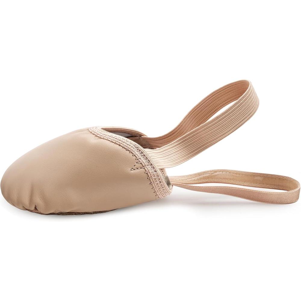 imageStelle Leather Half Soles Dance Shoes Womens Lyrical Pirouette Turners Dance Shoes for Turning GirlsBoysMenAdultSand