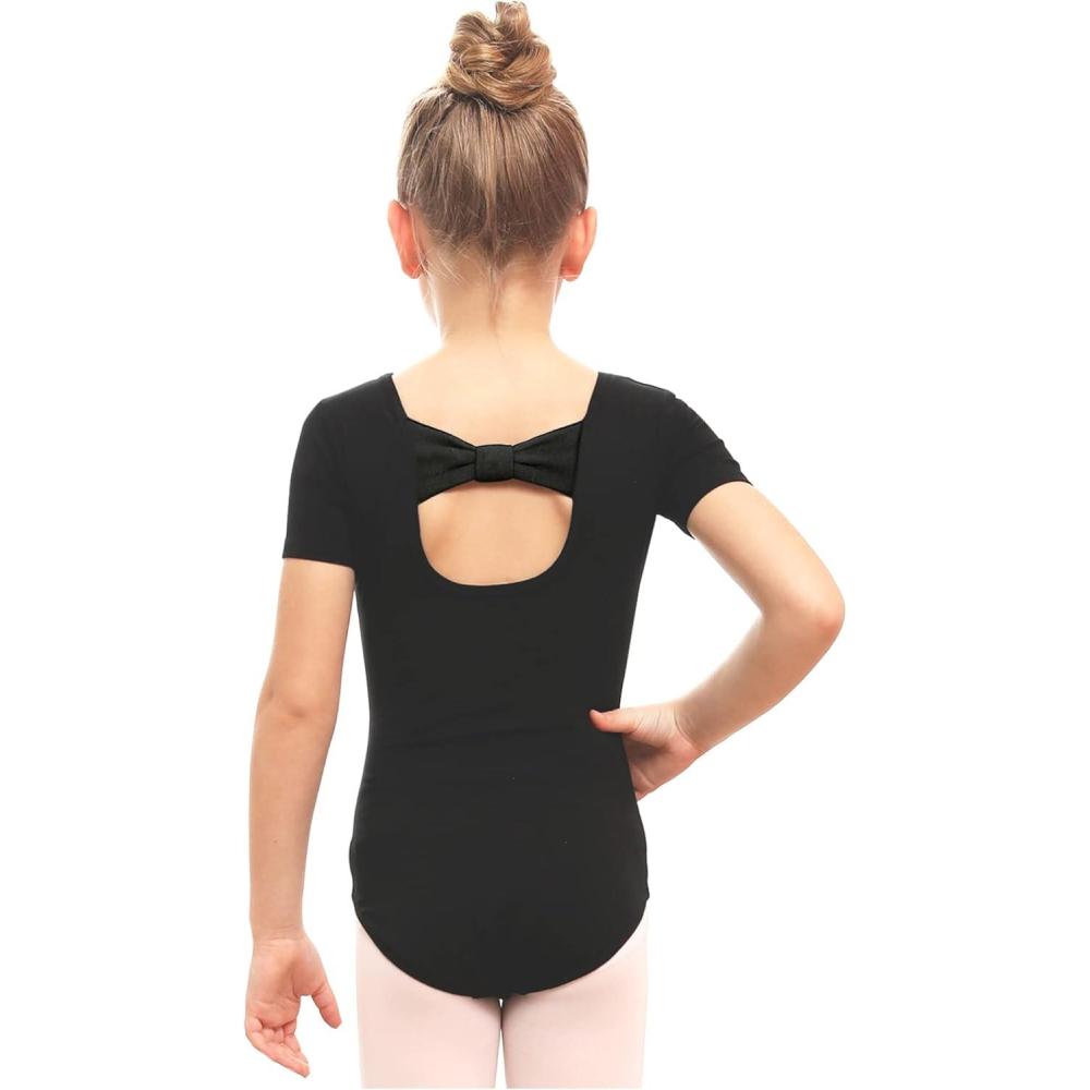 imageStelle Leotard for Girls Black Ballet Dance Leotard Gymnastics Outfits with Bow Back ToddlerLittleBig Kids1black