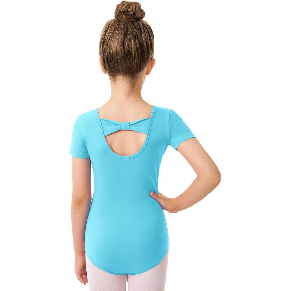 imageStelle Leotard for Girls Black Ballet Dance Leotard Gymnastics Outfits with Bow Back ToddlerLittleBig Kids1pool Blue