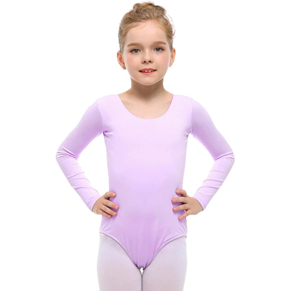 imageStelle Long Sleeve Ballet Leotards for Girls Dance Leotard Black Gymnastics Ballet Outfits ToddlerLittle KidBig KidPurple