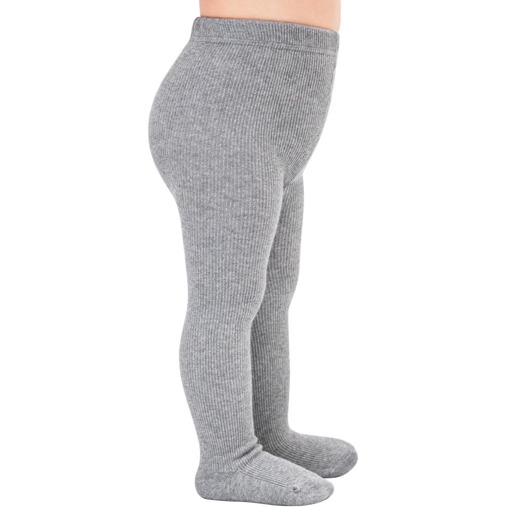 imageStelle Toddler Girls Tights Baby Cable Knit Thick Stockings Cotton Winter Warm Leggings Pantyhose 123 Pack1grey