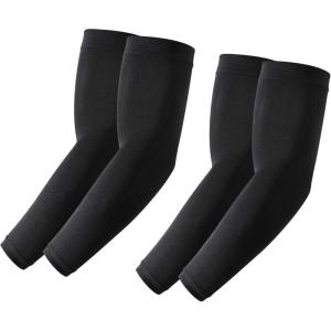 Stelle Arm Sleeves UV Sun Protection Compression Cooling Sleeves UPF 50 for Women Men Sport/Working/Tattoo Cover up(2 Pairs-black)