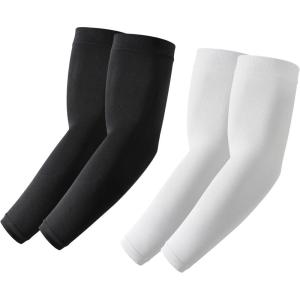Stelle Arm Sleeves UV Sun Protection Compression Cooling Sleeves UPF 50 for Women Men Sport/Working/Tattoo Cover up(2 Pairs-black+grey)
