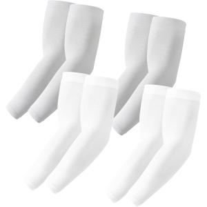 Stelle Arm Sleeves UV Sun Protection Compression Cooling Sleeves UPF 50 for Women Men Sport/Working/Tattoo Cover up(4 Pairs-2 White+2 Grey)
