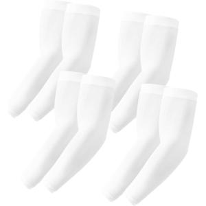 Stelle Arm Sleeves UV Sun Protection Compression Cooling Sleeves UPF 50 for Women Men Sport/Working/Tattoo Cover up(4 Pairs-4 White)