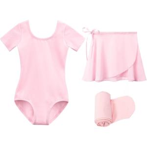 Stelle Ballet Leotards for Girls Toddler Dance Dress Outfit Combo with Skirt and Tights (Toddler/Little Kid/Big Kid)(1-ballet Pink)