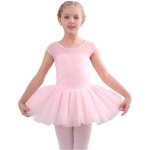 Stelle Ballet Leotards for Girls Toddler Leotard with Tutu Skirt Dance Tutu Dress (Little/Big Kid)(01-ballet Pink)