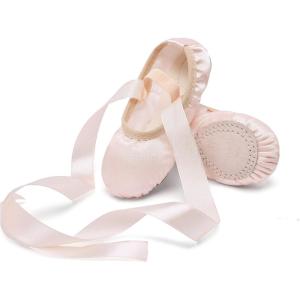 Stelle Ballet Shoes for Girls Satin/Ribbons Ballet Slippers Dance Shoes(Toddler/Little/Big Kids)(Ballet Pink)