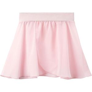 Stelle Ballet Skirts for Girls Toddler Dance Skirt Chiffon Kids Ballet Wrap Skirts(01-pink (Pull On))