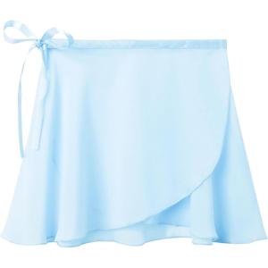Stelle Ballet Skirts for Girls Toddler Dance Skirt Chiffon Kids Ballet Wrap Skirts(02-blue (Adjustable Tie))