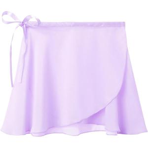 Stelle Ballet Skirts for Girls Toddler Dance Skirt Chiffon Kids Ballet Wrap Skirts(02-lavender (Adjustable Tie))