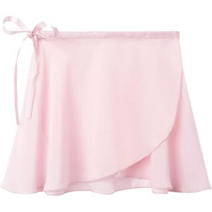 Stelle Ballet Skirts for Girls Toddler Dance Skirt Chiffon Kids Ballet Wrap Skirts(02-pink (Adjustable Tie))