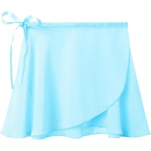 Stelle Ballet Skirts for Girls Toddler Dance Skirt Chiffon Kids Ballet Wrap Skirts(02-pool Blue (Adjustable Tie))