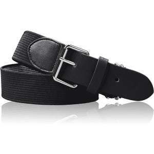 Stelle Baseball/Softball/Fastpitch Belt Girls Sports Elastic Adjustable Boys Uniform Belts Youth and Adult Sizes(Black)