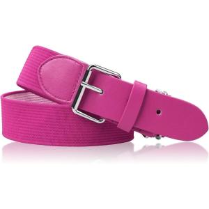 Stelle Baseball/Softball/Fastpitch Belt Girls Sports Elastic Adjustable Boys Uniform Belts Youth and Adult Sizes(Hot Pink)