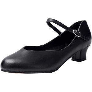 Stelle Character Shoes for Women Dance Shoes 1.5″/2″ Ankle Strap Dancing Heels for Ballroom Salsa Tango Flamenco Latin(1.5”black)