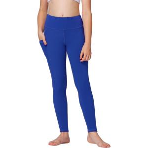 Stelle Girls’ Athletic Leggings Kids Dance Running Yoga Pants Workout Active Dance Tights with Pockets(Cobalt Blue)