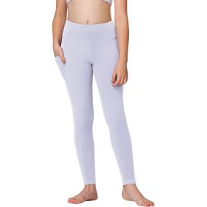 Stelle Girls’ Athletic Leggings Kids Dance Running Yoga Pants Workout Active Dance Tights with Pockets(Lavender (2 Side Pocket))