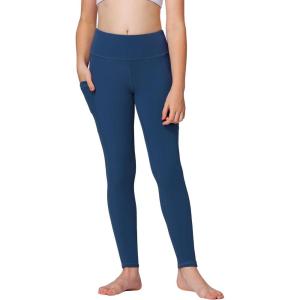 Stelle Girls’ Athletic Leggings Kids Dance Running Yoga Pants Workout Active Dance Tights with Pockets(Marine Blue)