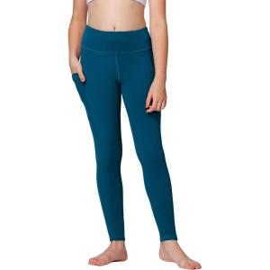 Stelle Girls’ Athletic Leggings Kids Dance Running Yoga Pants Workout Active Dance Tights with Pockets(Oceanic (2 Side Pocket))