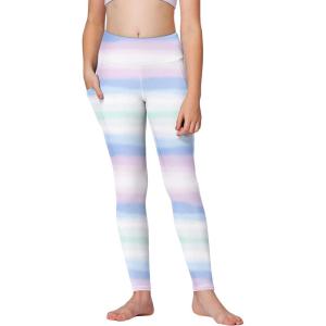 Stelle Girls’ Athletic Leggings Kids Dance Running Yoga Pants Workout Active Dance Tights with Pockets(Pastel Horizon)