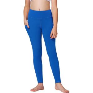 Stelle Girls’ Athletic Leggings Kids Dance Running Yoga Pants Workout Active Dance Tights with Pockets(Sapphire)