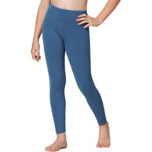 Stelle Girls Athletic Leggings Kids Dance Workout Running Yoga Pants with Hidden Pocket(Atlantic Blue)