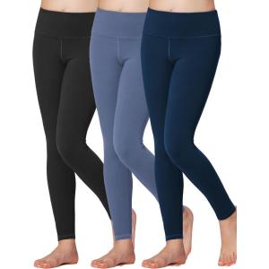 Stelle Girls Athletic Leggings Kids Dance Workout Running Yoga Pants with Hidden Pocket(Black-blue-navy)