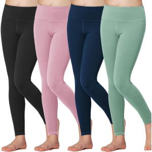 Stelle Girls Athletic Leggings Kids Dance Workout Running Yoga Pants with Hidden Pocket(Black-navy-pink-jade Green)