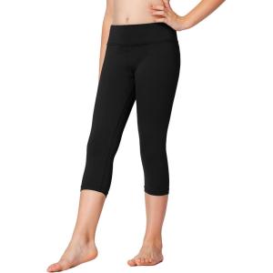 Stelle Girls Athletic Leggings Kids Dance Workout Running Yoga Pants with Hidden Pocket(Capri-black)