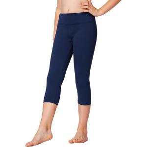 Stelle Girls Athletic Leggings Kids Dance Workout Running Yoga Pants with Hidden Pocket(Capri-navy)