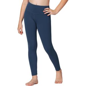 Stelle Girls Athletic Leggings Kids Dance Workout Running Yoga Pants with Hidden Pocket(Dark Navy)