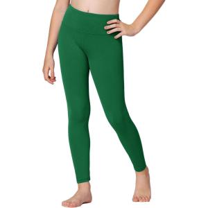 Stelle Girls Athletic Leggings Kids Dance Workout Running Yoga Pants with Hidden Pocket(Evergreen)