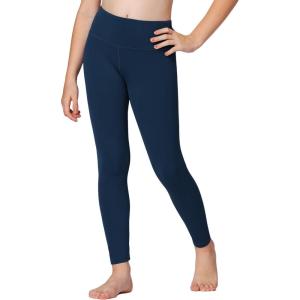 Stelle Girls Athletic Leggings Kids Dance Workout Running Yoga Pants with Hidden Pocket(Navy)