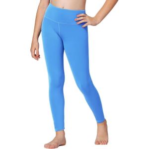 Stelle Girls Athletic Leggings Kids Dance Workout Running Yoga Pants with Hidden Pocket(Vibrant Blue)
