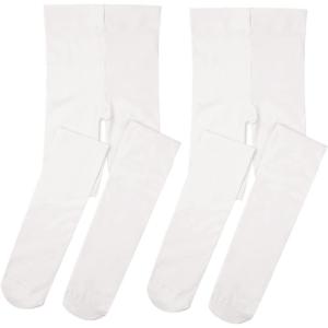 Stelle Girls Ballet Dance Students School Footed Tight (Toddler/Little Kid/Big Kid)(2-pack-white)