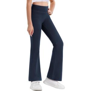 Stelle Girl’s Flare Leggings High Waisted Yoga Pants Bootcut Dance Casual Pants Activewear Kids Bell Bottoms(Navy)