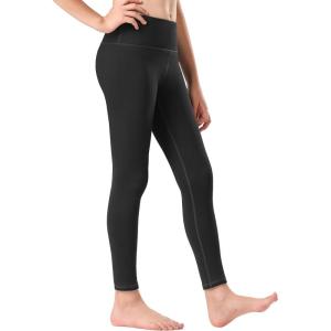 Stelle Girl’s Fleece Lined Leggings Youth High Waist Warm Winter Athletic Yoga Pants with Hidden Pocket(Black)