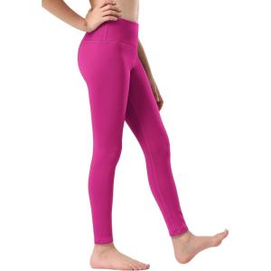 Stelle Girl’s Fleece Lined Leggings Youth High Waist Warm Winter Athletic Yoga Pants with Hidden Pocket(Hot Pink)