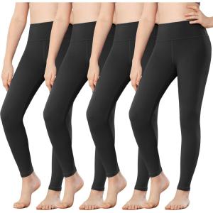 Stelle Girls Leggings Yoga Pants Youth Athletic Dance Running Active Tights Pack(Black+black+black+black)