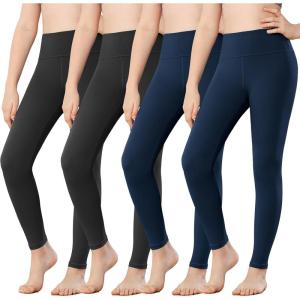 Stelle Girls Leggings Yoga Pants Youth Athletic Dance Running Active Tights Pack(Black+black+navy+navy)