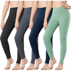 Stelle Girls Leggings Yoga Pants Youth Athletic Dance Running Active Tights Pack(Black+charcoal+navy+jade Green)
