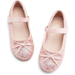 Stelle Girls Mary Jane School Flats Flower Wedding Uniform Party Shoes（Toddler/Little Kids/Big Kids）(1-pink)